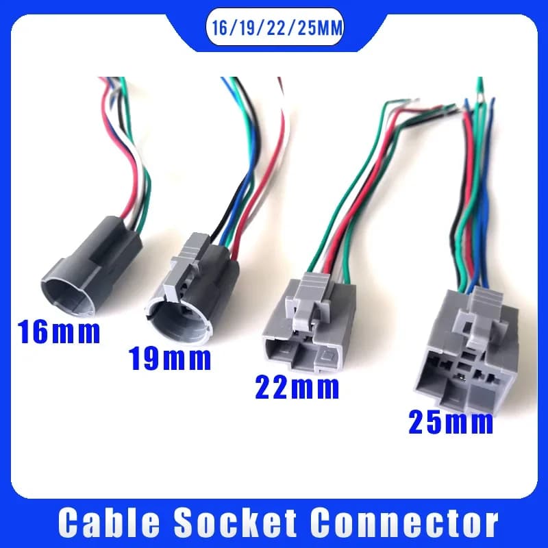 Prise de câble pour interrupteur à bouton-poussoir LED, fils de voiture, bouton lumineux stable, con