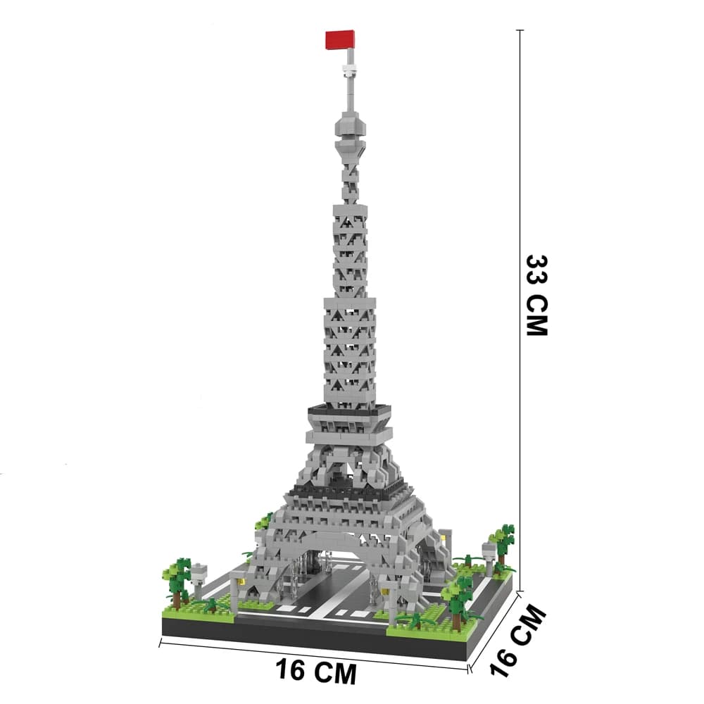 Micro mini blocs de construction de la tour Eiffel : modèle 3D DIY, jouet de construction éducatif,