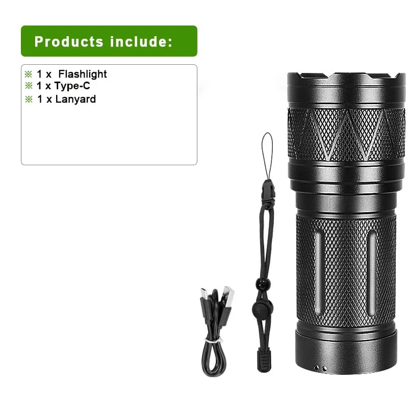 Lampe de poche tactique 5 Modes torche LED Rechargeable étanche lumière de Camping pour la pêche en