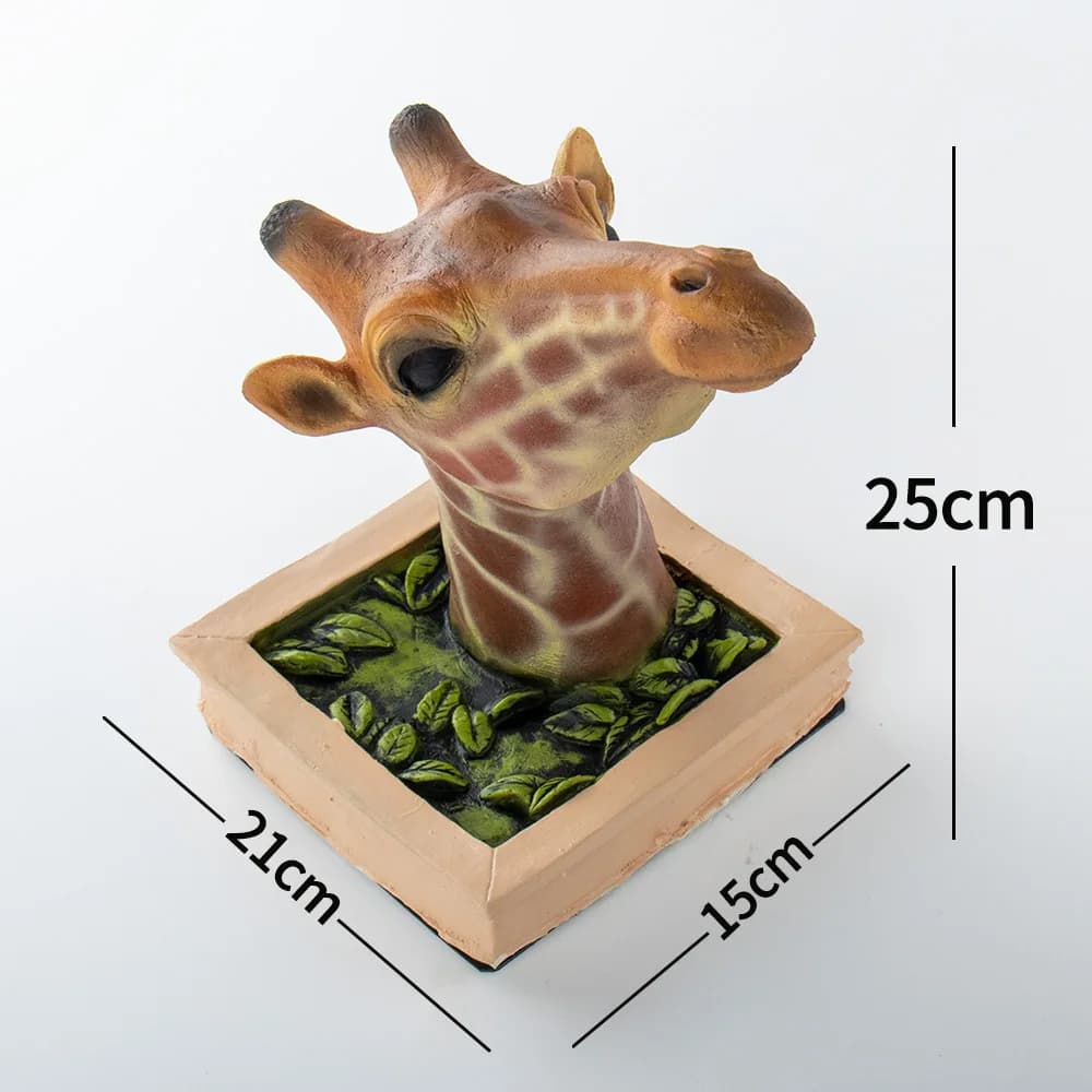 Sculpture de Girafe Murale 3D, Têtes de Girafe, Décorations Murales, Art, Statue d'Animal Réaliste,