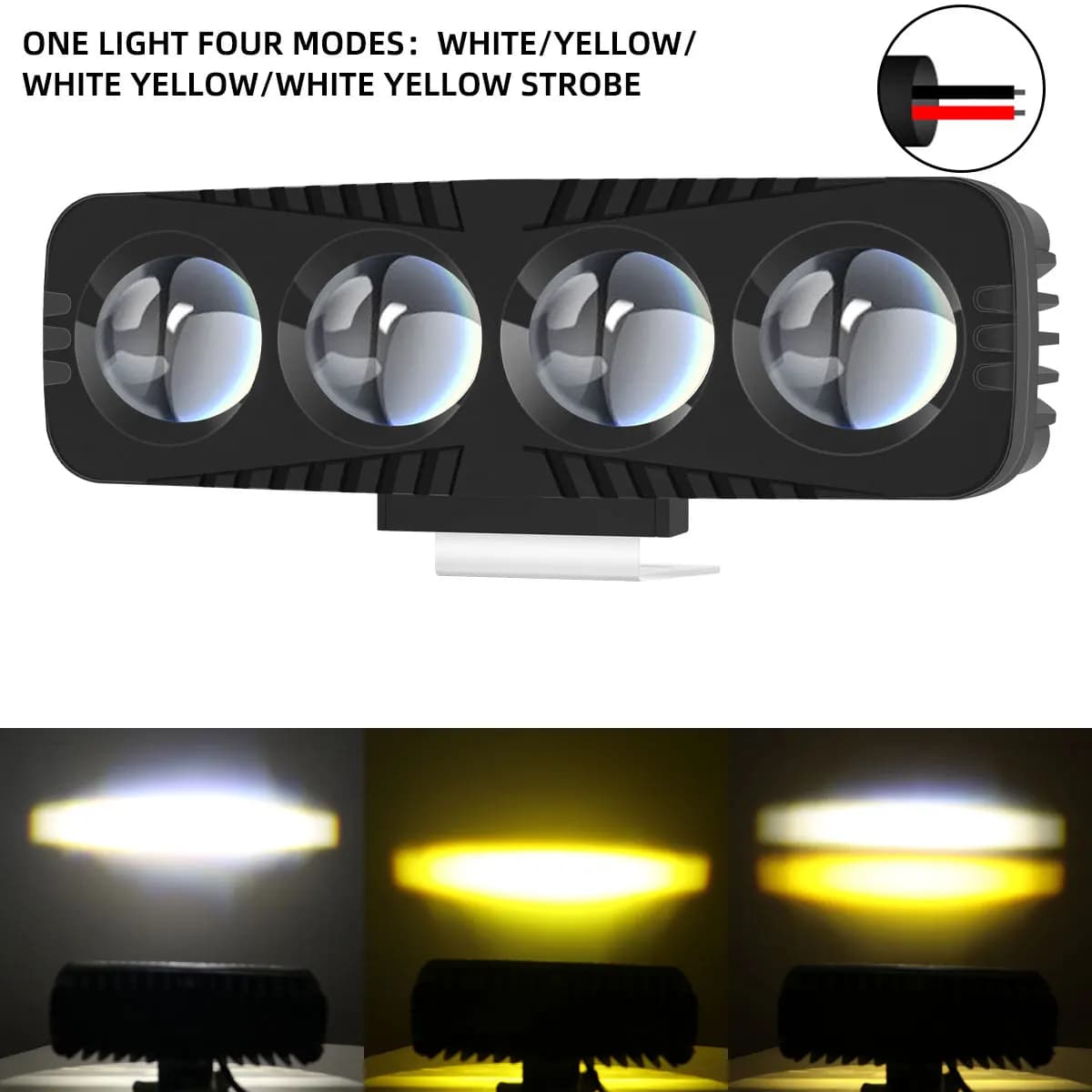 Moto 4 lentilles phare LED projecteurs haute luminosité moto conduite lumière antibrouillard moto Sc