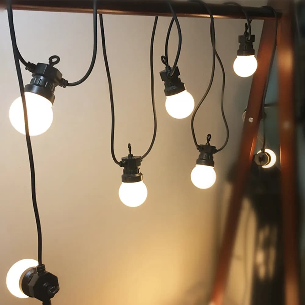 Guirxiété Lumineuse LED G50, IP65, Globe Laiteux, Décoration Extérieure pour Mariage, ixde Jardin