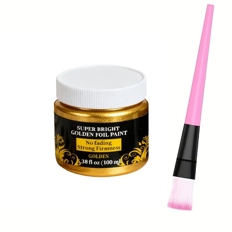 Peinture acrylique métallique imperméable, 100ml/3.4oz, dorée/argentée | Pour colorier les vêtemen