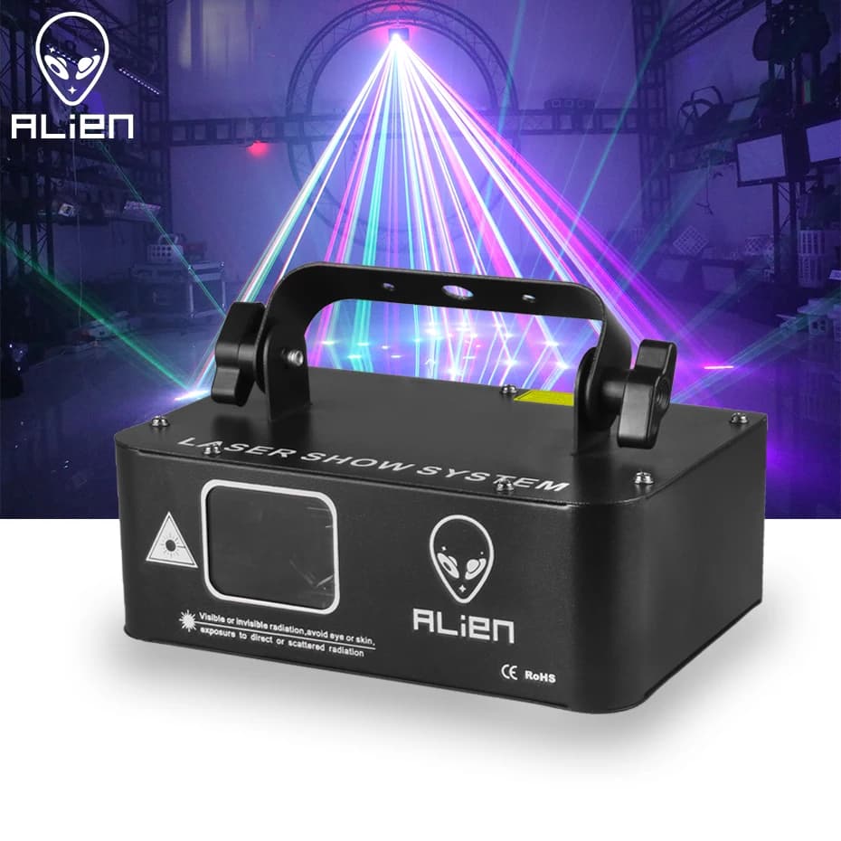 ALIEN RGB 500mW Projecteur de faisceaux laser scanner Ligne lumiere DMX effet éclairage de scène Laz