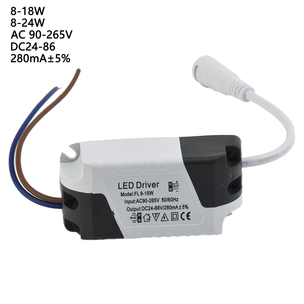 Pilote LED AC 110V 220V à DC 12V DC 24V 8-18W 8-24W, transformateur d'éclairage, lampe de plafond, a