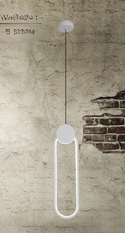 Lampe LED circulaire suspendue au design moderne, disponible en noir et en blanc, luminaire décorati