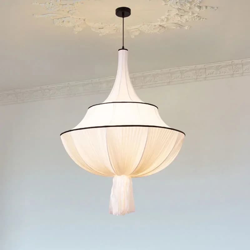 Lampe suspendue en tissu français pour plafond, Vintage, luminaire décoratif d'intérieur, idéal pour