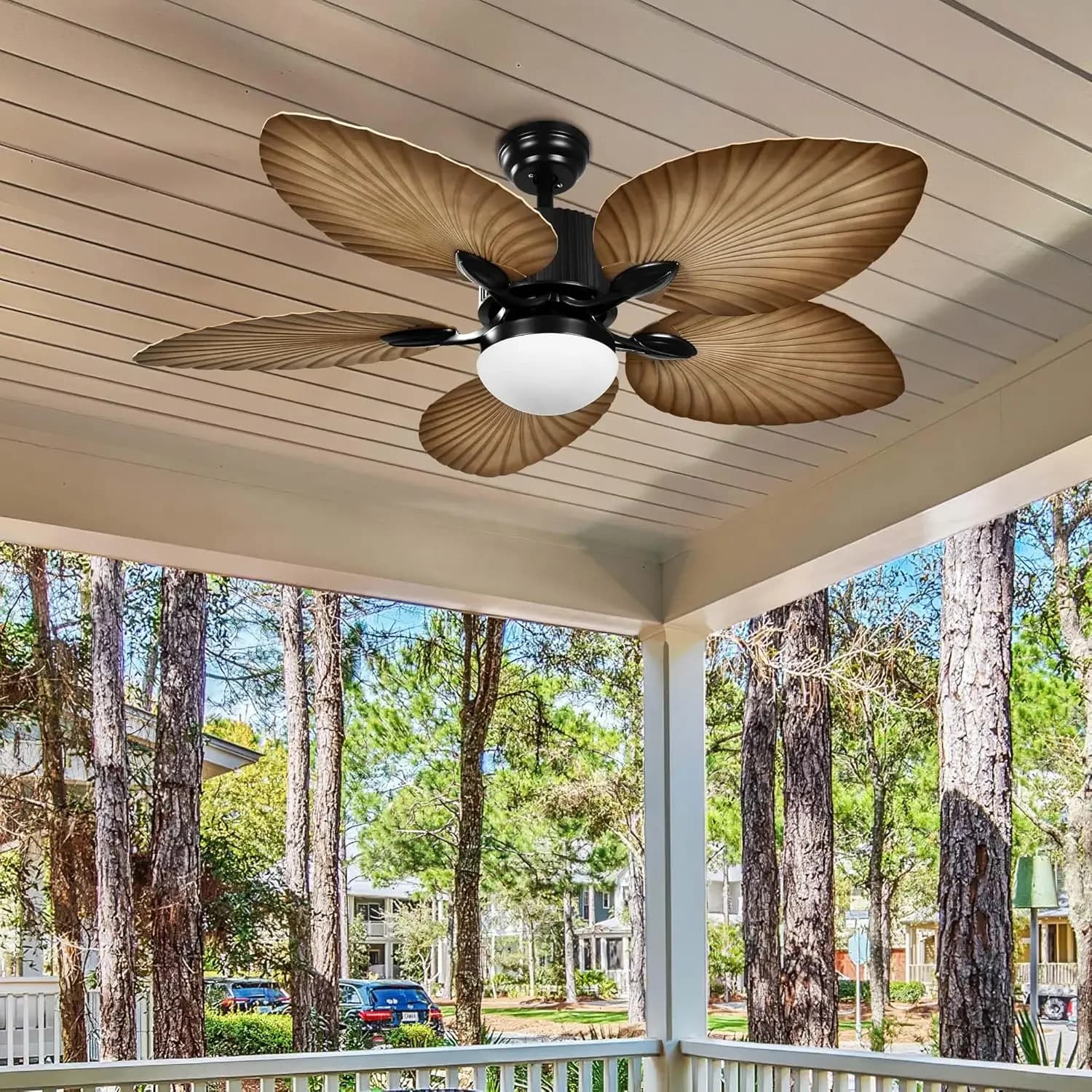 Ventilateur de plafond extérieur sans lumière pour salon porche marron ventilateur de plafond tropic
