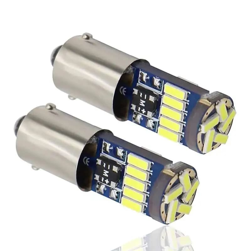 1 paquet BA9S H6W T4W LED 15SMD 4014 pour feu arrière intérieur de voiture lumière de plaque d'immat