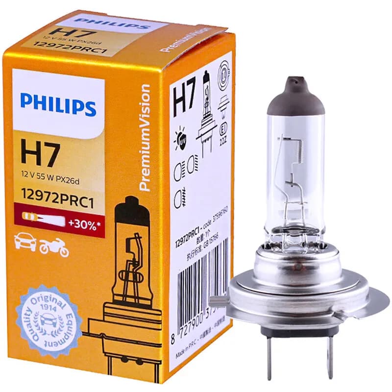 Philips Vision H7 12V 55W PX26d + 30% plus lumineux lumière originale voiture halogène phare Auto vé