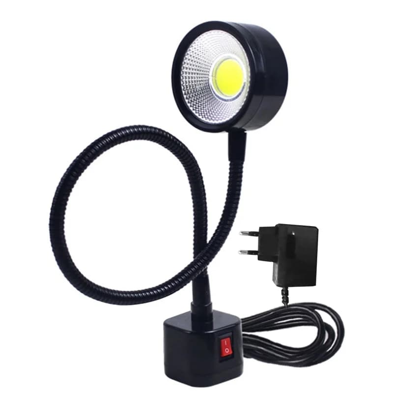 Lampe de Travail LED à Base Magnétique, Flexible, Col de Cygne, 220V, 5W, pour Tour, Fraisage, Perce