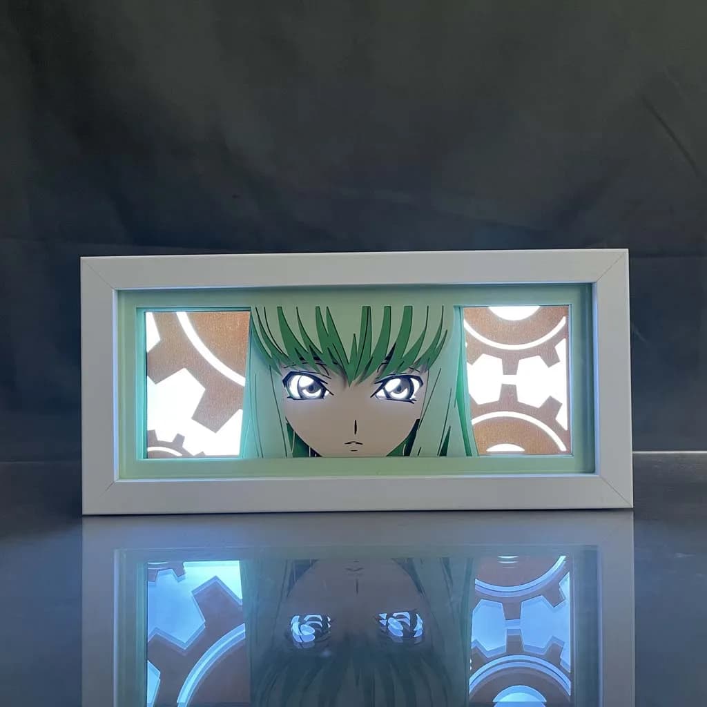 Boîte à lumière Anime Code Geass Cc, boîte à lumière découpée en papier pour décoration de chambre à