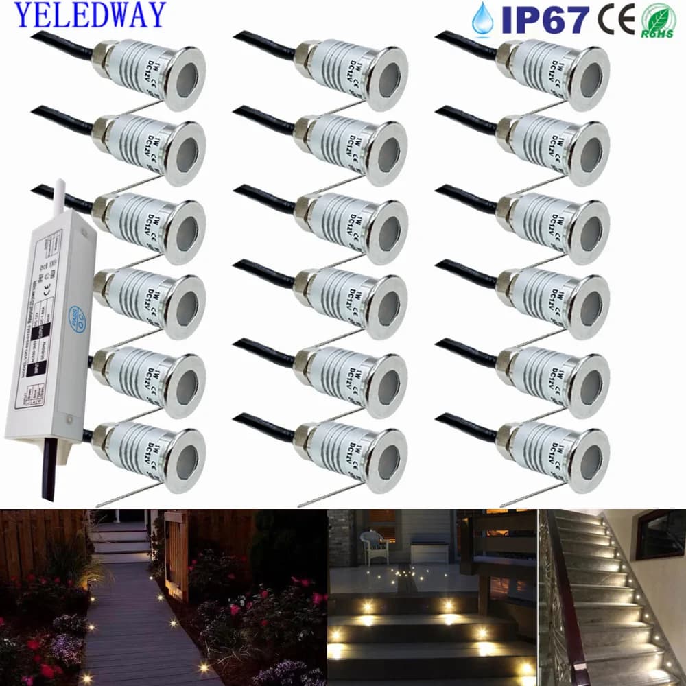 LED Deck Light Extérieur IP67 Étanche 12V Encastré Jardin EDF Lampe Chemin Projecteur Escaliers Lumi