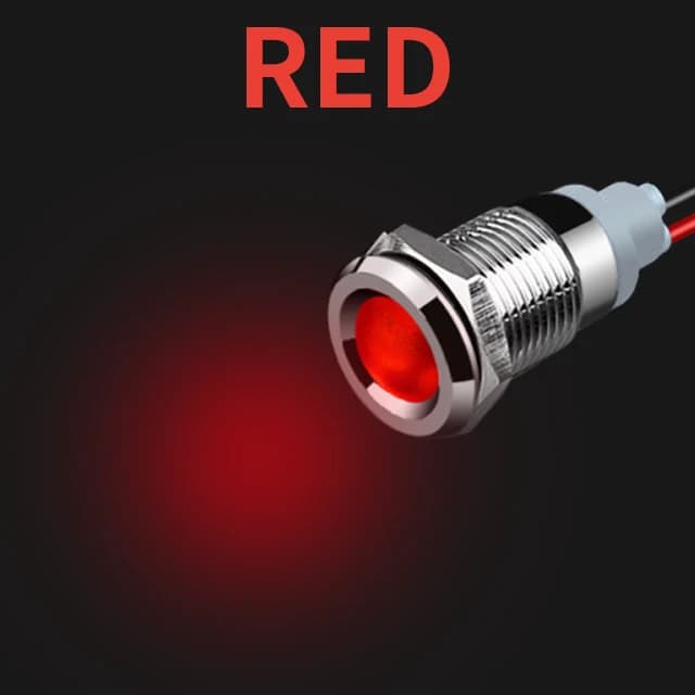 6mm 8mm 10mm 12mm 14mm métal LED voyant d'avertissement lampe de signalisation fil pilote 3-6 12-24