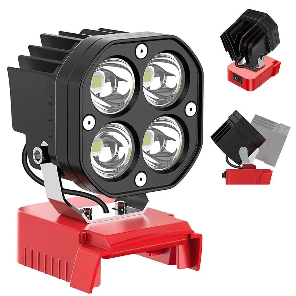 Lampe de travail LED pour batterie Milwaukee M18 18V, lampe torche 40W 6000LM, projecteur LED, lampe