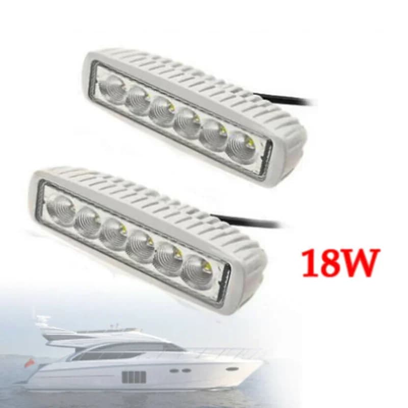 2 pièces 12V 6 LED pont épandeur marin projecteur lumière de travail blanc bateau Yacht IP67 t-top l